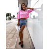 33000 3 ruzove oversize crop triko celina s potiskem