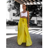 Žltá dlhá sukňa DENISE s rozparkom
