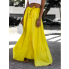Žltá dlhá sukňa DENISE s rozparkom