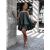 31536 3 khaki volankove saty glassy volneho strihu
