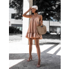 31539 2 svetle hnede volankove saty glassy volneho strihu