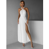 Biele elegantné šaty KATIE s viazaním