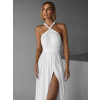 Biele elegantné šaty KATIE s viazaním