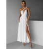 Biele elegantné šaty KATIE s viazaním