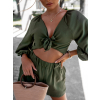 33207 khaki kratky dvoudilny komplet away s vazanim
