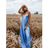 Svetlomodré dlhé lesklé šaty HAYLEY