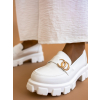 Biele topánky ANDRES so zlatým doplnkom