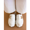 Biele topánky ANDRES so zlatým doplnkom