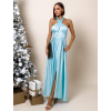 32436 6 svetle modre dlouhe leskle saty theresa s rozparkem