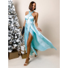 32436 9 svetle modre dlouhe leskle saty theresa s rozparkem