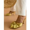 Žluté boty na podpatku VIEW s mašlí (Veľkosť 36)