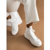 Bílé plátěné kotníkové tenisky SILENT (Veľkosť 36)
