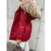 Bordó parka MORGAN s kožíškem (Veľkosť S)