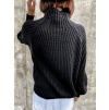 36234 cerny pleteny svetr allegiance s volnymi rukavy