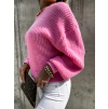Ružový pletený sveter DEITY s voľnými rukávmi