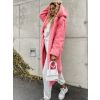 Růžový delší kabát LEXIE s kapucí (Veľkosť L)