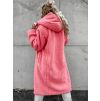 Růžový delší kabát LEXIE s kapucí (Veľkosť L)