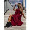 36534 7 bordo dlouhe plisovane saty hot
