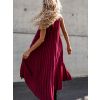 36534 8 bordo dlouhe plisovane saty hot