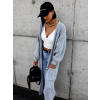 36684 3 svetle sedy dlouhy pleteny cardigan emalyn s kapsami