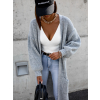 36684 7 svetle sedy dlouhy pleteny cardigan emalyn s kapsami