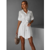 Biele ľahké šaty FOGGY s gombíkmi