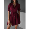 Bordó lehké šaty FOGGY s knoflíky