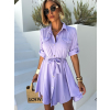 Levandulové ľahké šaty FOGGY s gombíkmi