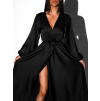 37941 21 cerne elegantni saty woman s dlouhym rukavem