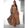 37944 10 zlate elegantni saty woman s dlouhym rukavem