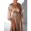 37944 12 zlate elegantni saty woman s dlouhym rukavem
