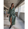 37947 2 khaki elegantni saty woman s dlouhym rukavem