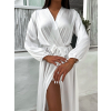 37950 9 bile elegantni saty woman s dlouhym rukavem