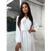 37950 2 bile elegantni saty woman s dlouhym rukavem