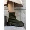Khaki členkové topánky WILLY s vysokou podrážkou