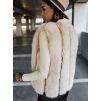 Krémová koženková vesta ZIGGY s umělou kožešinou (Veľkosť L)