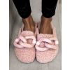 Růžové chlupaté pantofle HUGGIE se zdobením (Veľkosť 36)