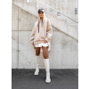 Béžová oversize mikina MOON s kapucňou