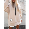 Béžová oversize mikina MOON s kapucňou