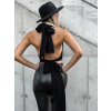 Čierny pletený top SOLVE na zaväzovanie