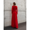 Červené dlhé šaty SAINTY s rozparkom