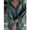 40017 khaki saty na zip samantha s nabiranymi rukavy a kapuci