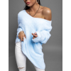 41586 7 svetle modry asymetricky oversize svetr incure