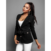 Čierne elegantné sako MANOUVRE so zlatými gombíkmi