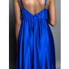 Kráľovsky modré lesklé dlhé plesové šaty CHRYSANTHE