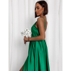 Zelené lesklé dlhé plesové šaty CHRYSANTHE