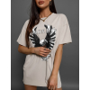 42822 3 kremove oversize tricko liviest s potiskem