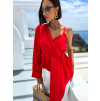 43047 5 cervena leskla halenka madlye s jednim dlouhym rukavem