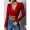 43149 7 cerveny zavinovaci top mirdre s dlouhym rukavem