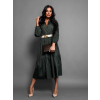 43446 3 khaki kosilove saty anite s dlouhym rukavem